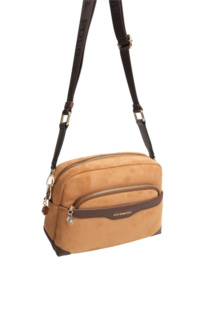 Silver & Polo SP1201 Kadın Çapraz Çanta Süet Taba-Kahve