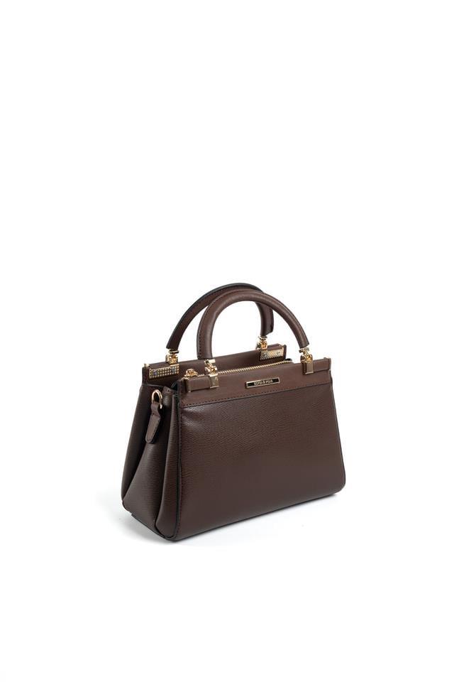 Silver & Polo SP1193 Kadın El Çantası Düz Kahve-Kahve