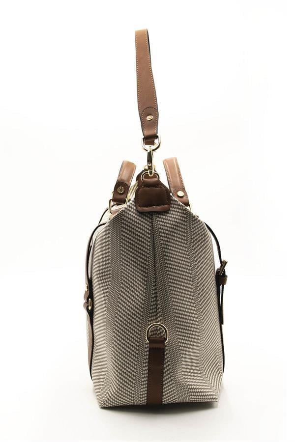 Silver & Polo SP1064 Kadın Seyahat Çantası Hasır Bej-Taba