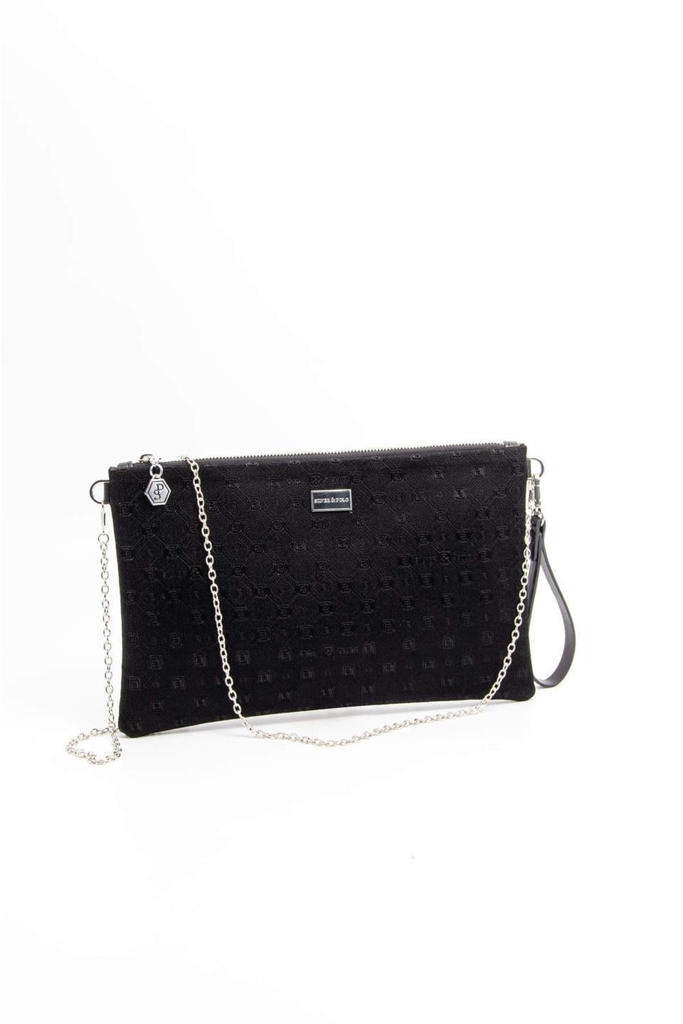 Silver Polo Siyah - Siyah Fashion Kadın Portföy ve Clutch El Çantası SP1034
