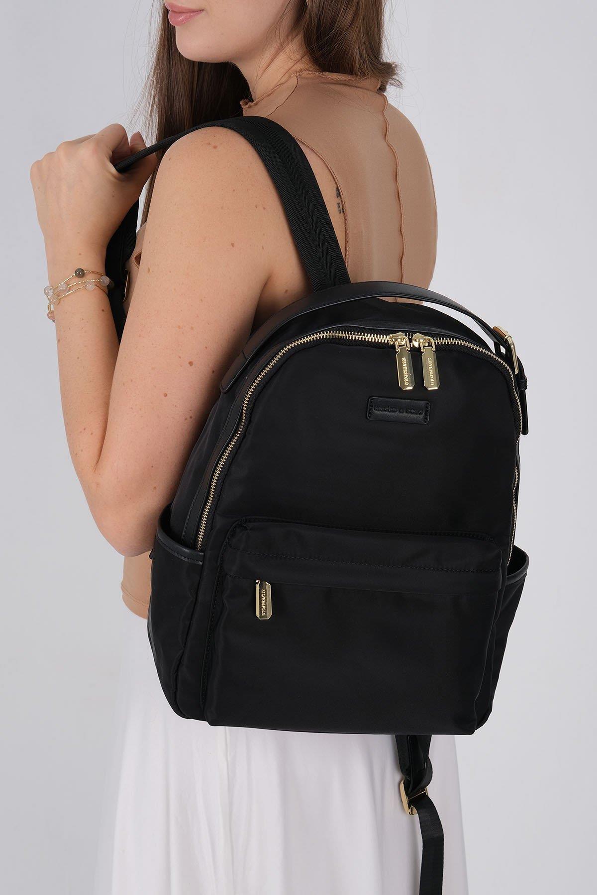 Silver Polo SP1206 Kadın Sırt Çantası Saten Siyah-Siyah