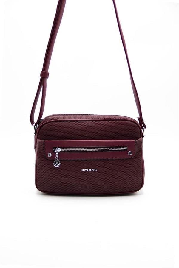 Silver Polo SP753 Kadın Çapraz Çanta Petek Bordo-Bordo