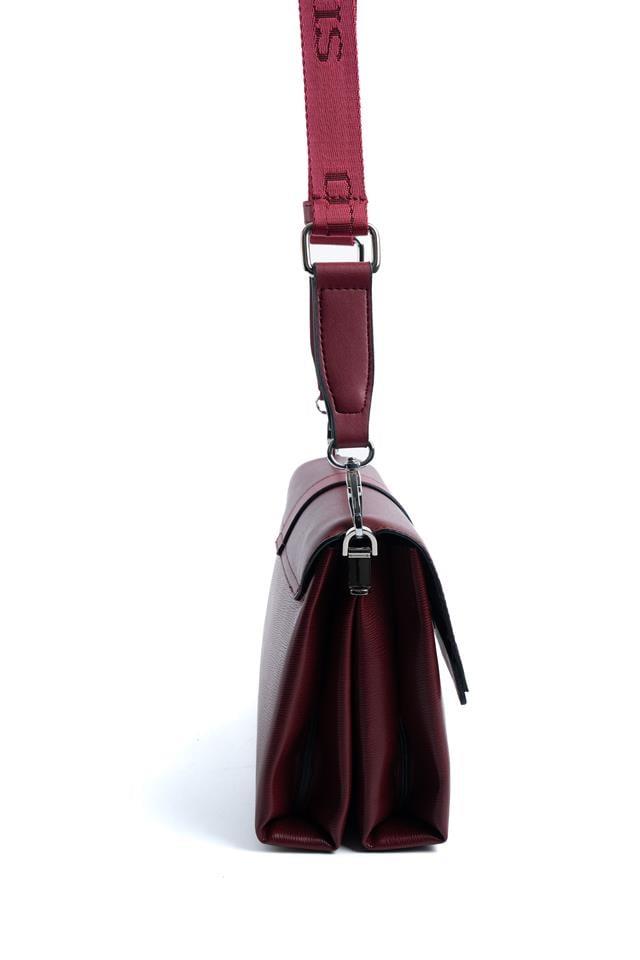 Silver Polo SP1009 Kadın Çapraz Çanta Düz Bordo-Bordo