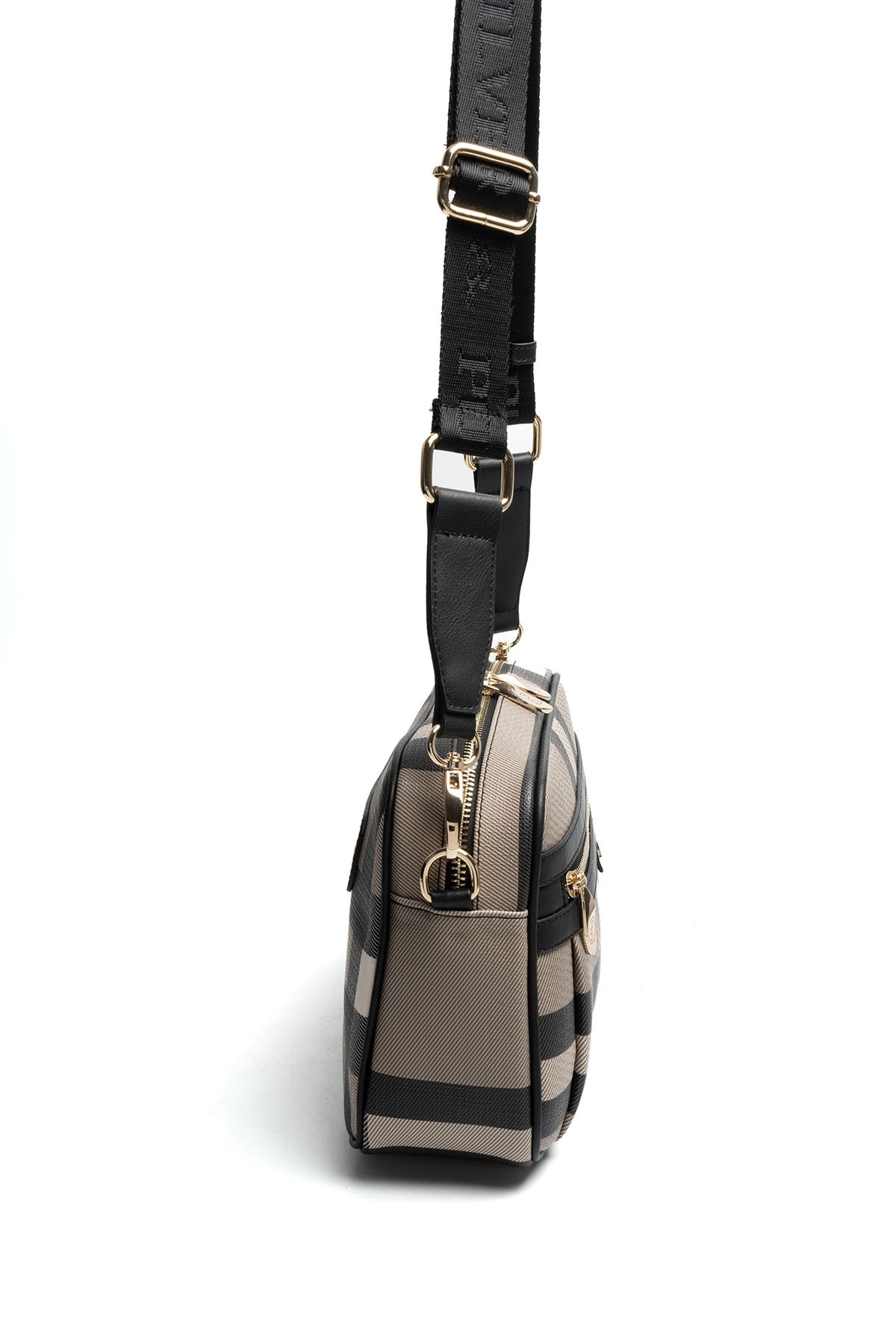 Silver & Polo SP1280 Kadın Çapraz Çanta Ekose Kahve-Siyah