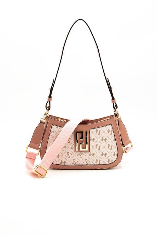 Silver Polo SP1132 Kadın Çapraz Çanta Monogram Pembe-Somon
