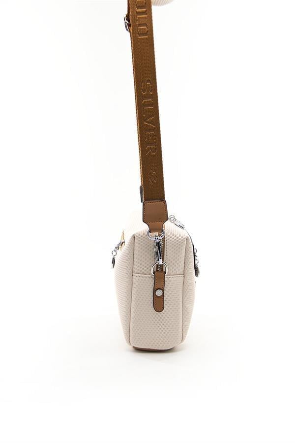 Silver & Polo SP1038 Kadın Çapraz Çanta Petek Bej-A.Taba