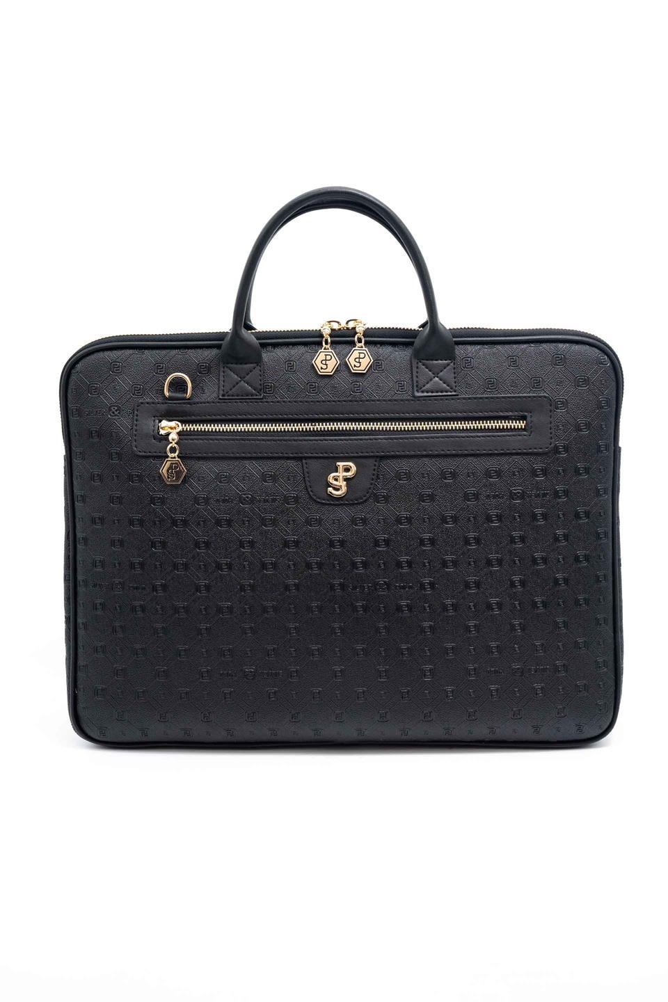 Silver & Polo SP1175 Kadın Laptop & Evrak Çantası Logolu Siyah-Siyah