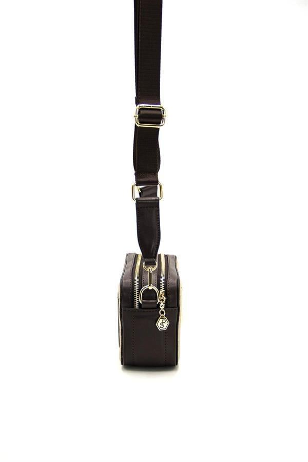Silver Polo SP1078 Kadın Çapraz Çanta Logolu Nut-Kahve