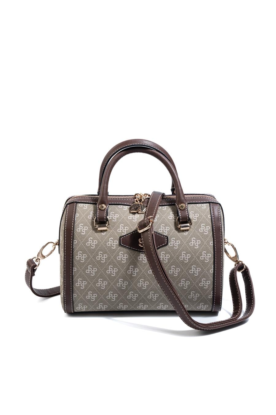 Silver Polo Y.Yeşil - Kahve Monogram Kadın El Çantası SP1091