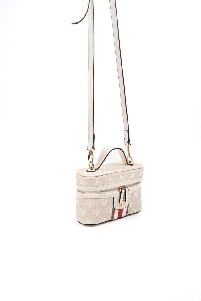 Silver Polo Taş - Kemik Monogram Kadın El Çantası SP1195