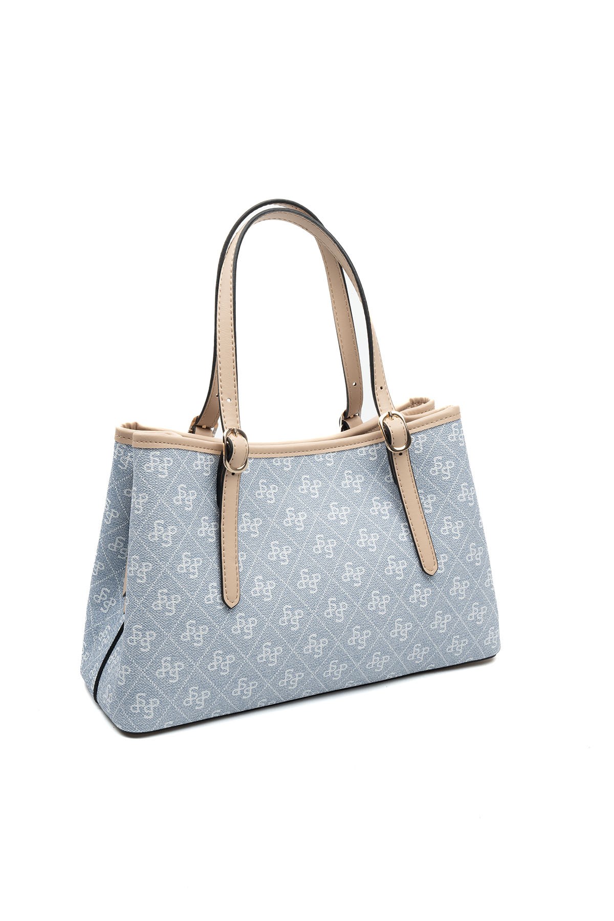 Silver Polo Mavi - Ten Monogram Kadın El Çantası SP1252