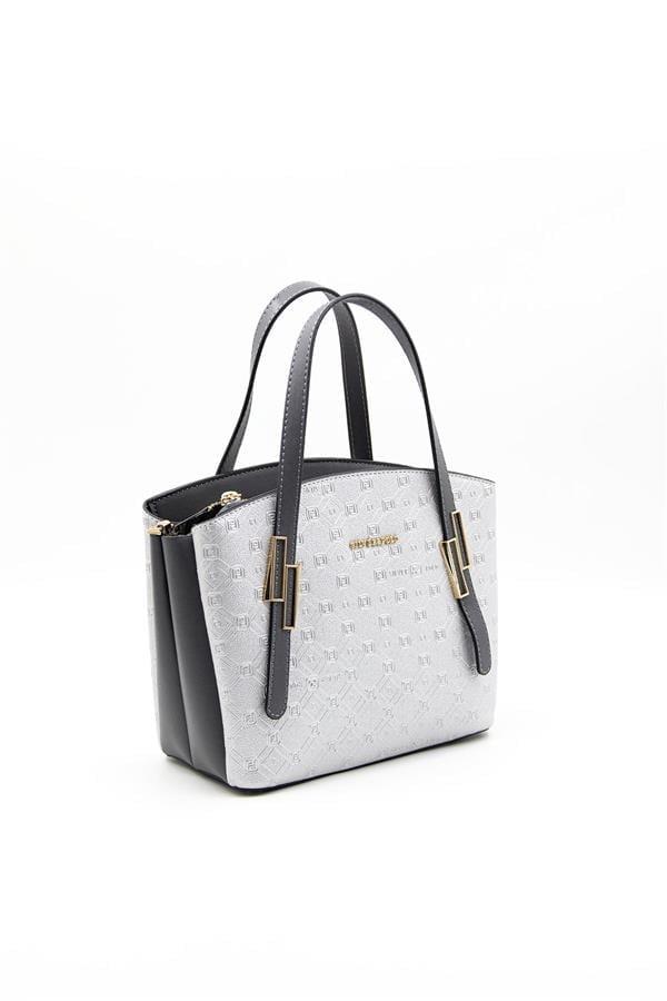 Silver & Polo SP1021 Kadın El Çantası Logolu A.Gümüş-Antrasit