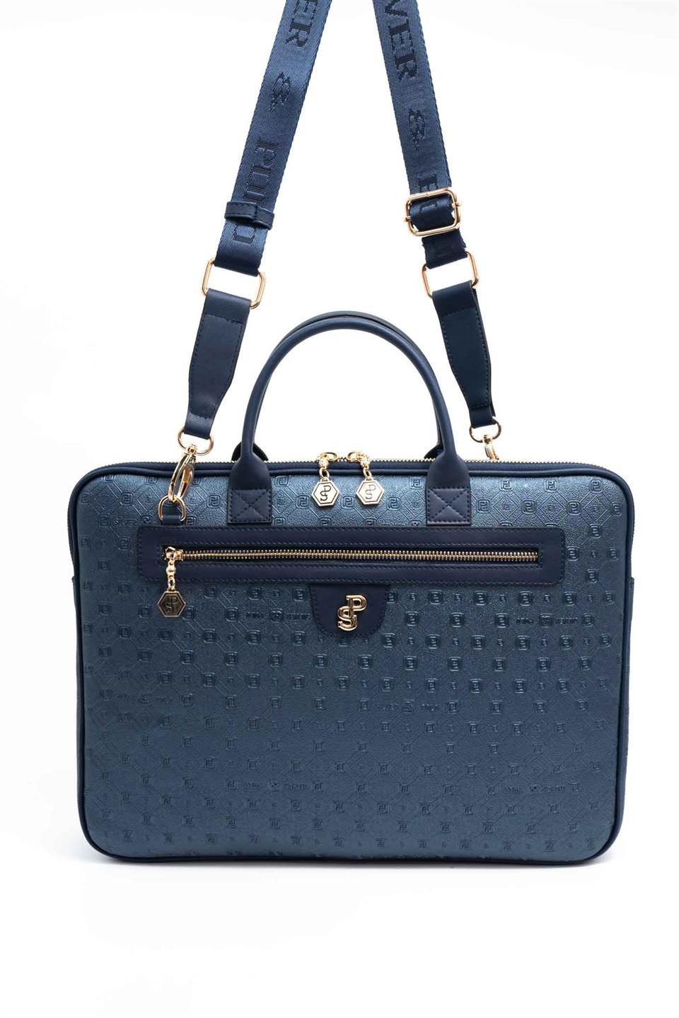 Silver & Polo SP1175 Kadın Laptop & Evrak Çantası Logolu Lacivert