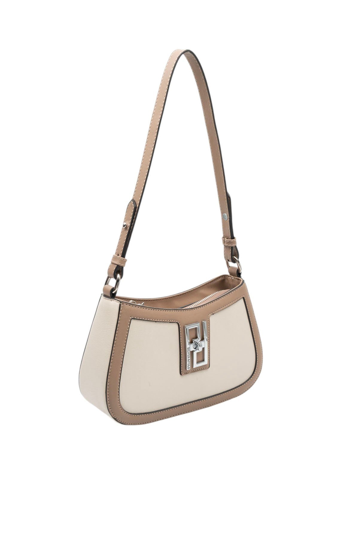 Silver Polo Bej - Latte Düz Kadın Çapraz Çanta SP1132