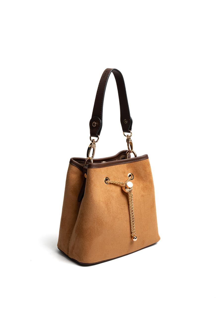 Silver & Polo SP1266 Kadın Çapraz Çanta Süet Taba-Kahve