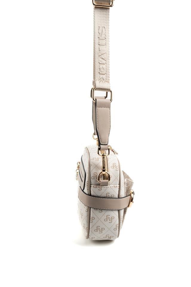 Silver Polo SP1256 Kadın Çapraz Çanta Monogram Bej-Kum