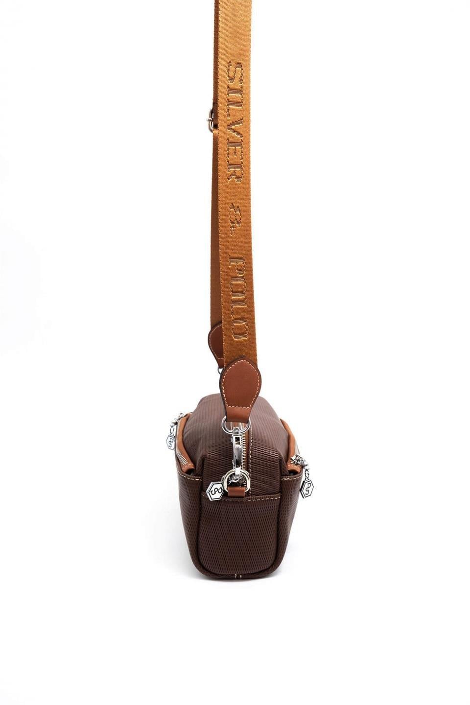 Silver Polo SP1142 Kadın Çapraz Çanta Petek Kahve-Taba