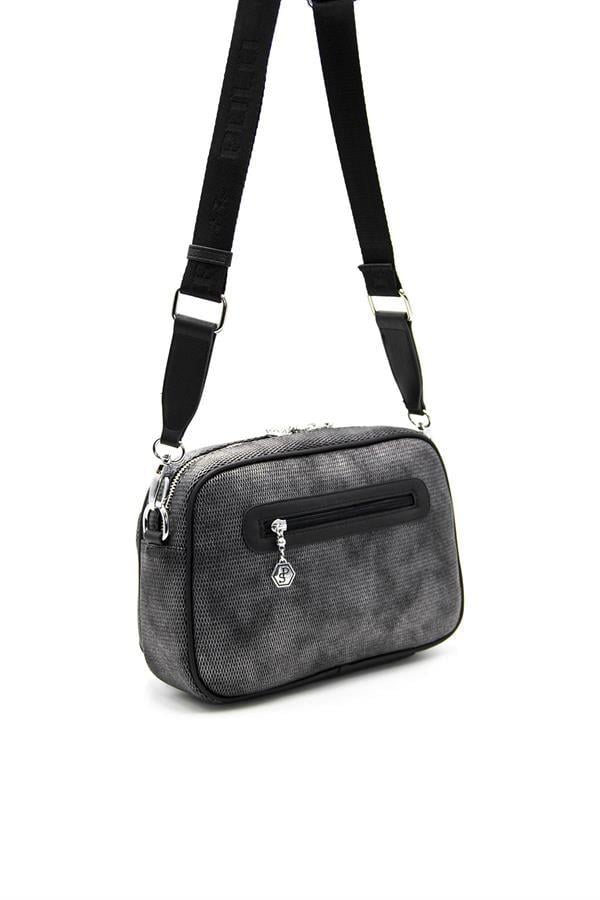Silver Polo M.Gümüş - Siyah Petek Kadın Çapraz Çanta SP1094