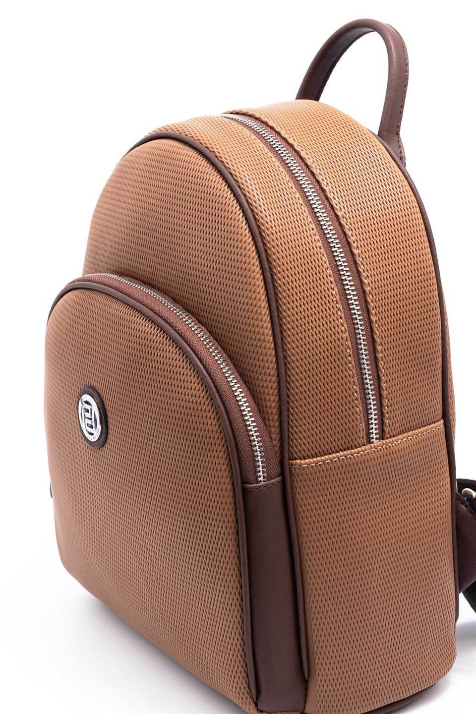 Silver Polo Karamel - Kahve Petek Kadın Sırt Çantası SP1062