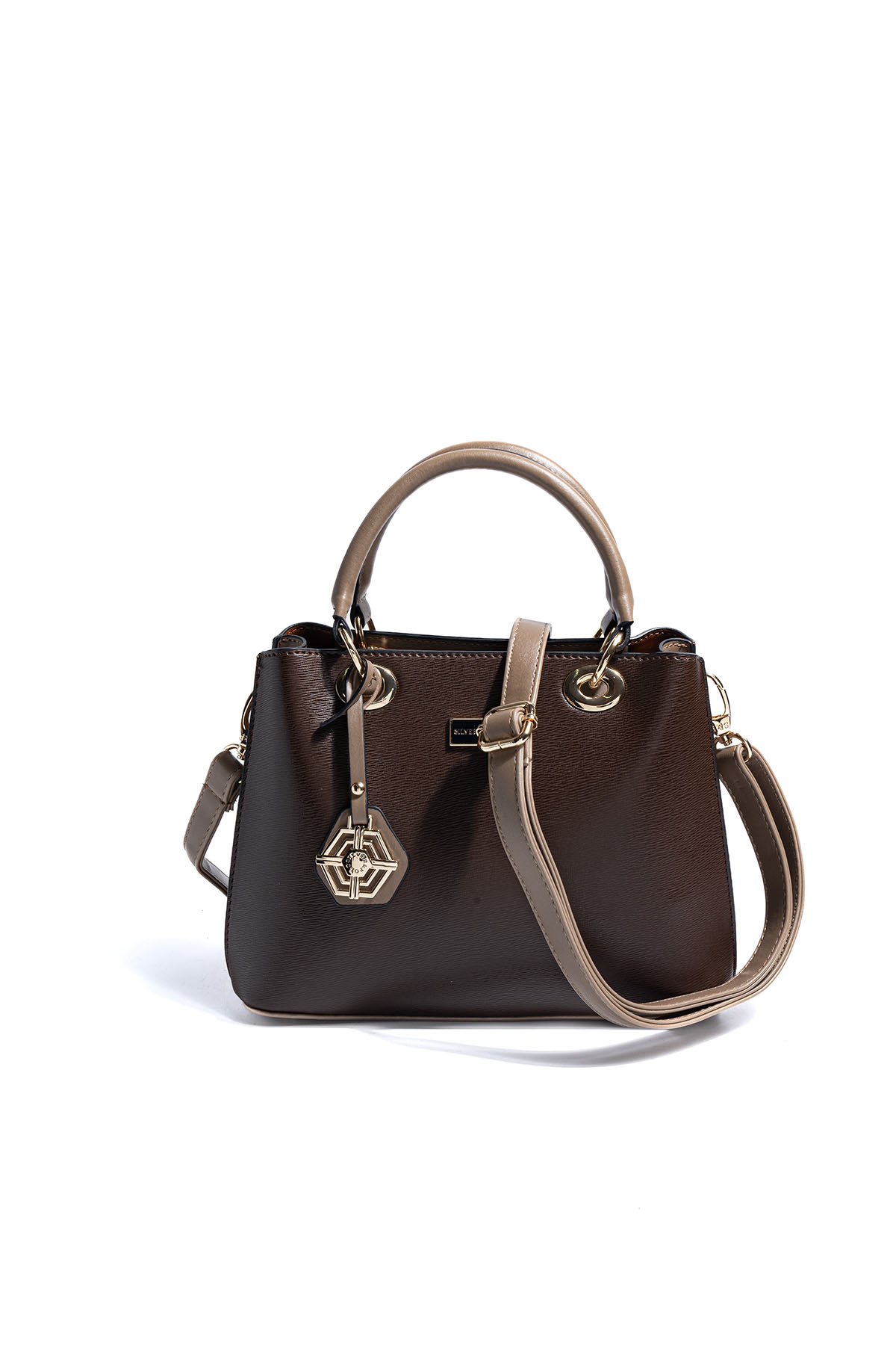 Silver & Polo SP1272 Kadın El Çantası Düz Kahve-Vizon