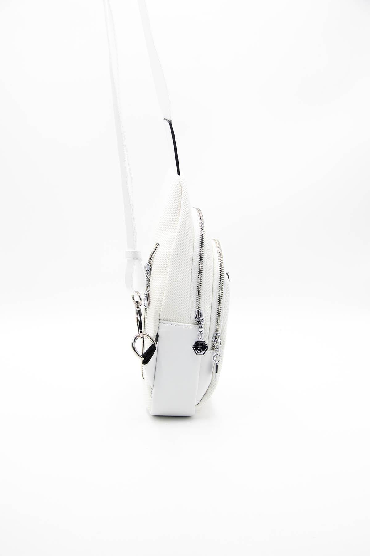 Silver & Polo SP959 Kadın Vücut Çantası Petek Beyaz