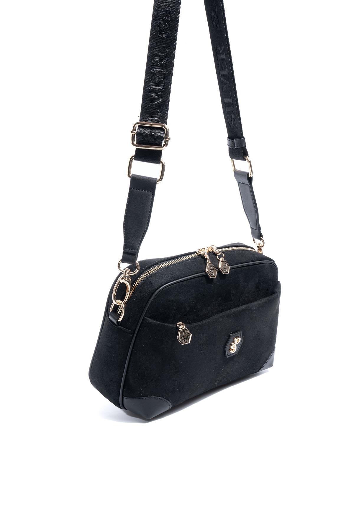 Silver Polo SP1094 Kadın Çapraz Çanta Süet Siyah-Siyah