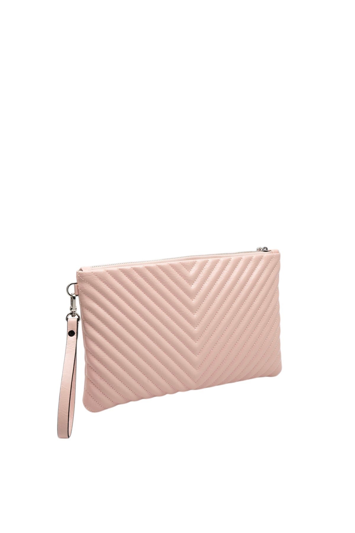 Silver Polo Crash Pudra Kapitone V Kadın Portföy ve Clutch El Çantası SP1034