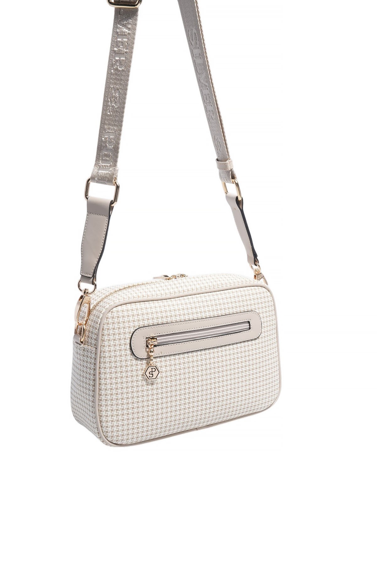 Silver & Polo SP1280 Kadın Çapraz Çanta King Desen Kum-Kum Beji