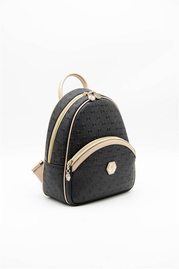 Silver & Polo SP945 Kadın Sırt Çantası Logolu Siyah-S.Nut