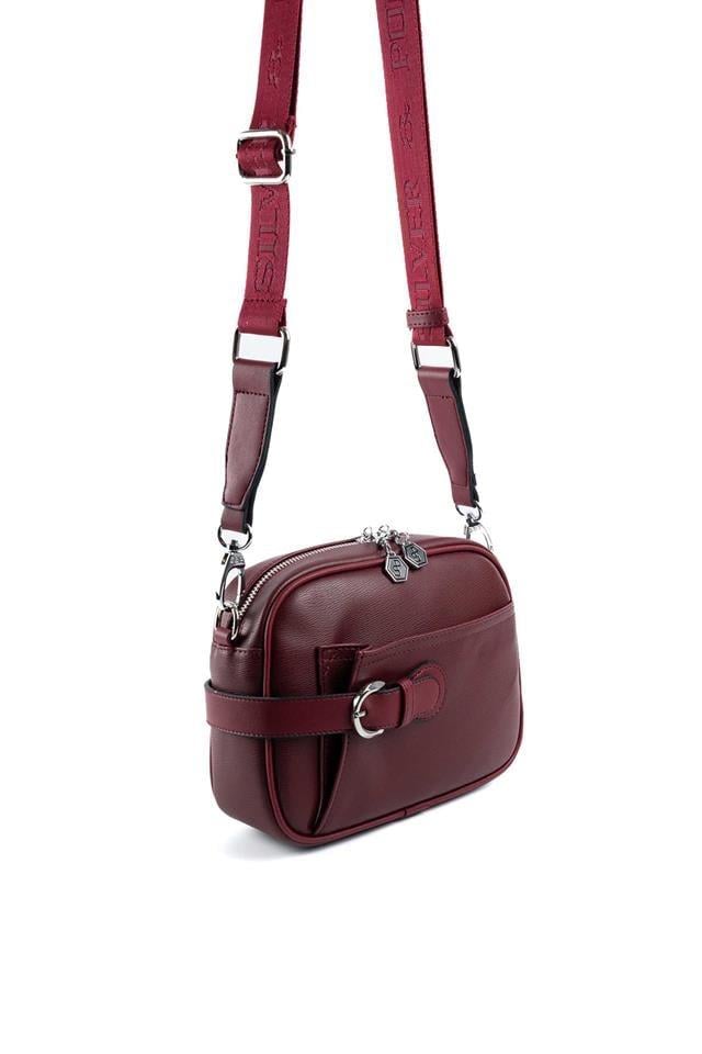 Silver Polo SP1256 Kadın Çapraz Çanta Düz Bordo-Bordo