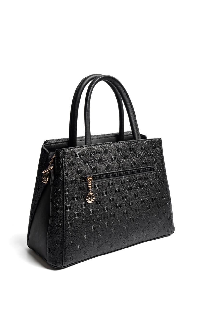 Silver & Polo SP1264 Kadın El Çantası Logolu Siyah-Siyah