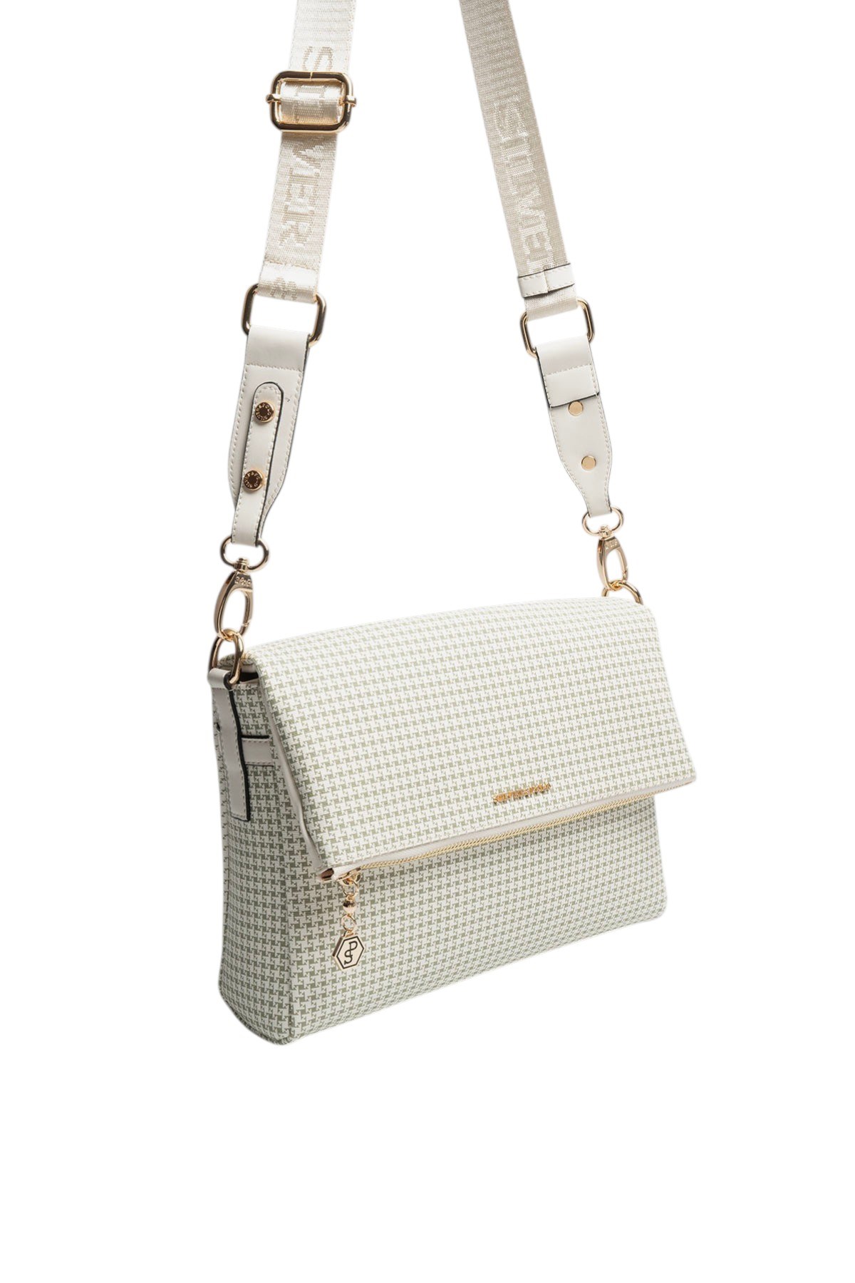 Silver & Polo SP963 Kadın Çapraz Çanta King Desen Yeşil-Kemik