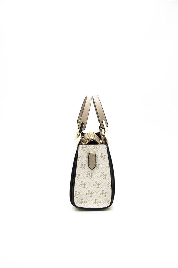 Silver Polo SP1133 Kadın El Çantası Monogram Bej-Kum