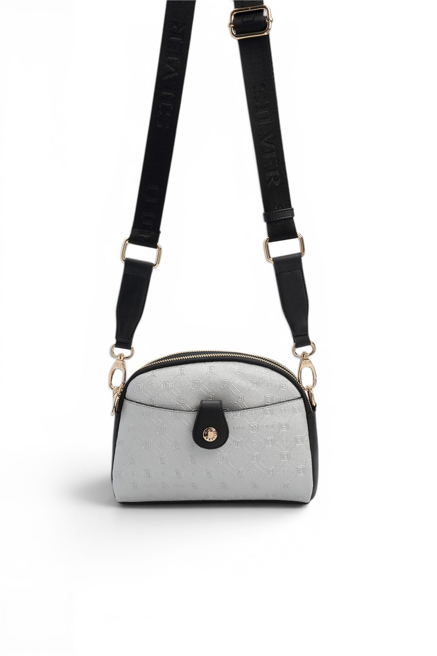 Silver & Polo SP1144 Kadın Çapraz Çanta Logolu A.Gümüş-Siyah