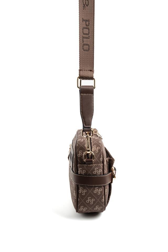 Silver Polo SP1256 Kadın Çapraz Çanta Monogram Kahve-Kahve