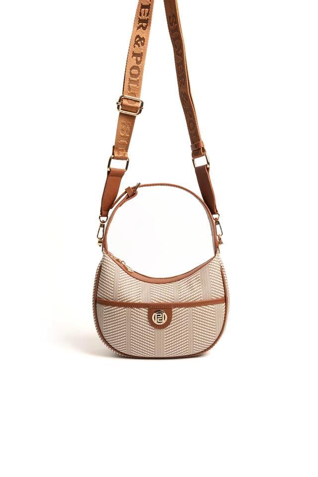 Silver & Polo SP1194 Kadın Omuz Çantası Hasır Bej-Taba