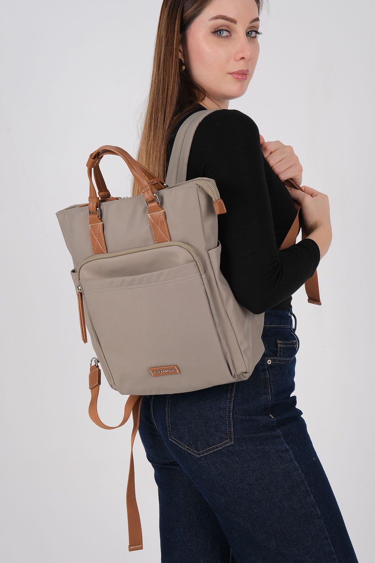 Silver & Polo SP1226 Kadın El Çantası Saten Yeşil-Taba