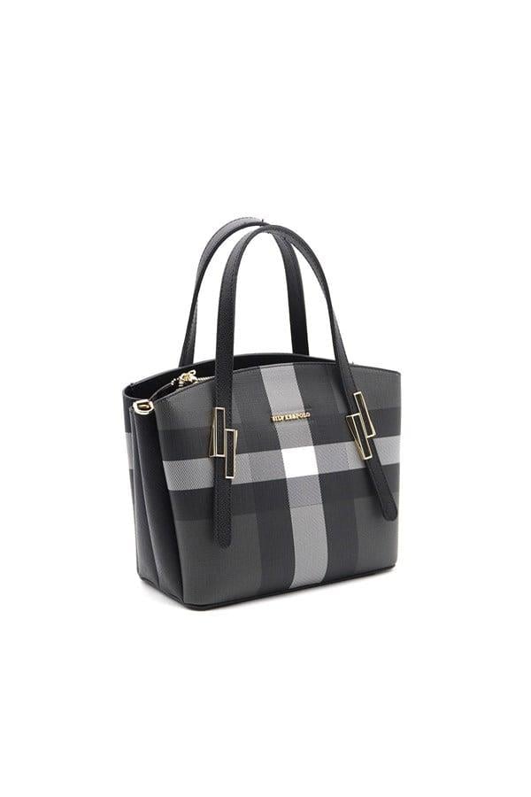 Silver & Polo SP1021 Kadın El Çantası Ekose Siyah