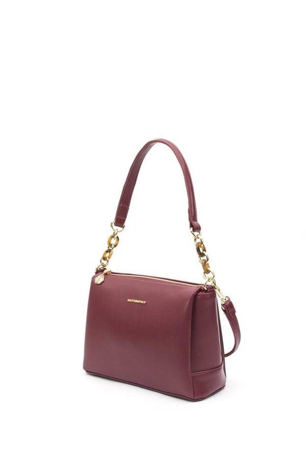 Silver Polo Bordo - Bordo Düz Kadın Çapraz Çanta SP910
