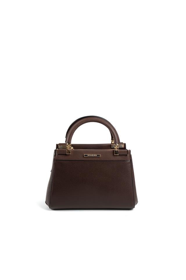 Silver & Polo SP1193 Kadın El Çantası Düz Kahve-Kahve