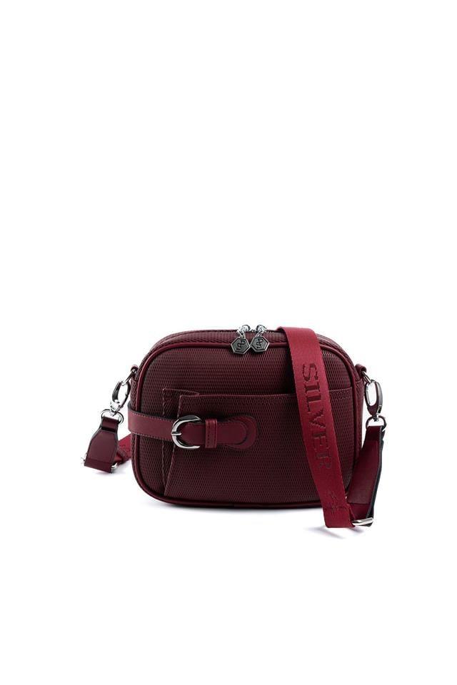 Silver Polo Bordo - Bordo Petek Kadın Çapraz Çanta SP1256