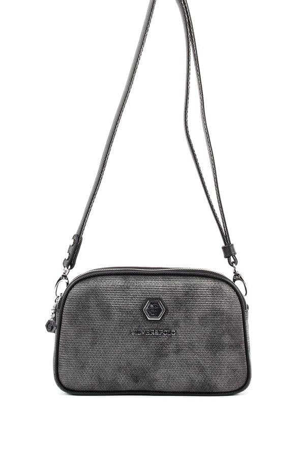 Silver Polo SP745 Kadın Çapraz Çanta Petek M.Gümüş-Siyah