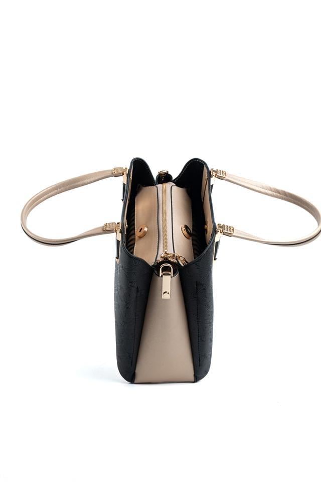 Silver & Polo SP1205 Kadın El Çantası Logolu Siyah-S.Nut