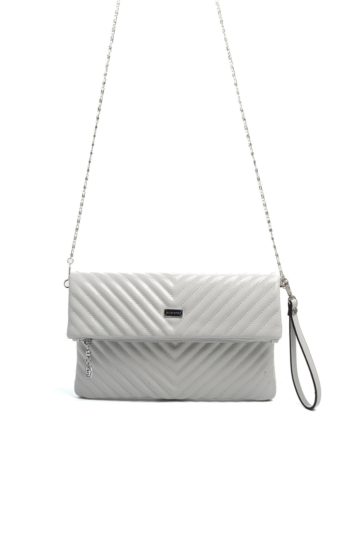 Silver Polo SP1134 Kadın Portföy & Clutch Crash Gri-Gri