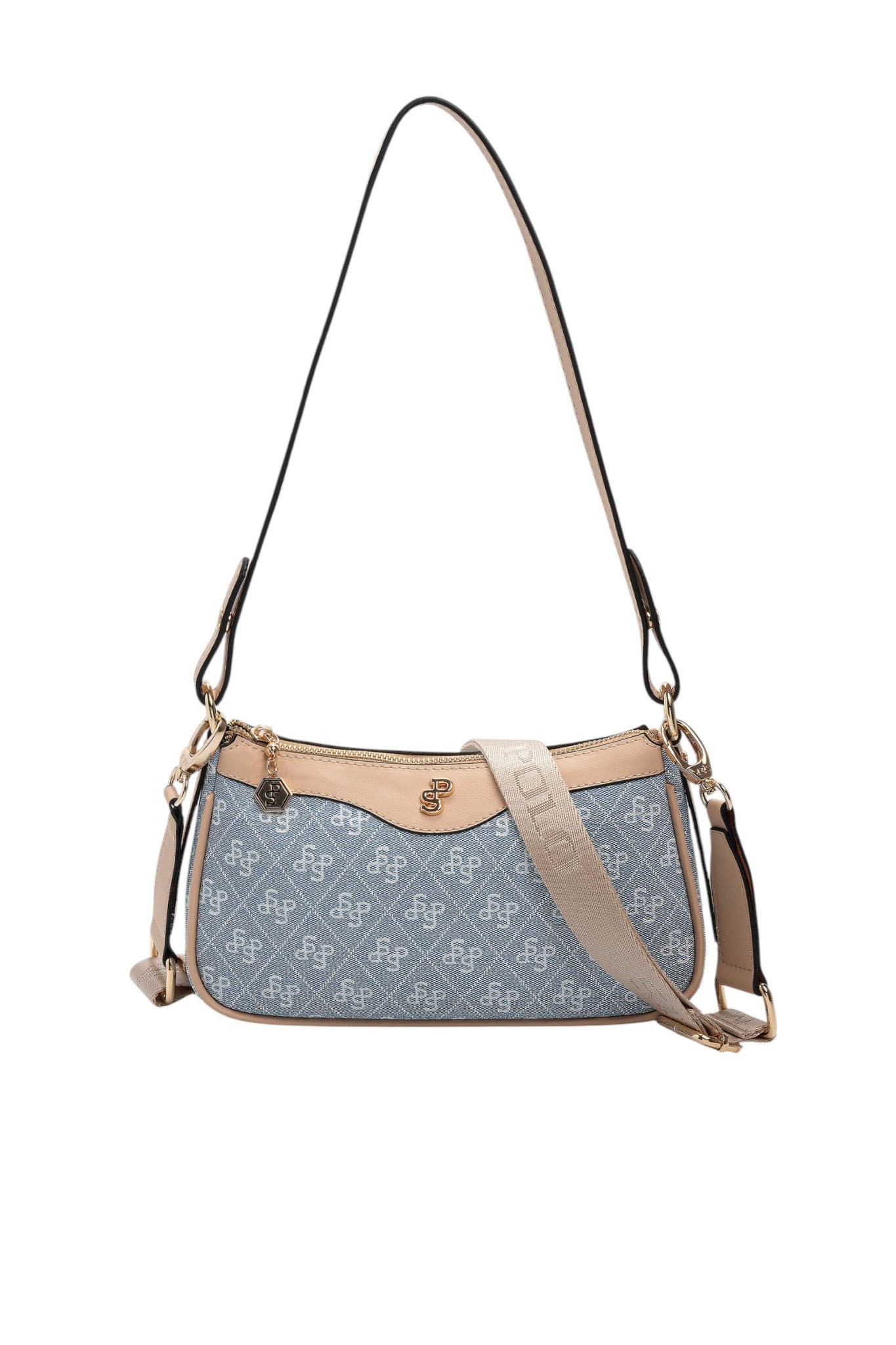 Silver Polo Mavi - Ten Monogram Kadın Çapraz Çanta SP1274