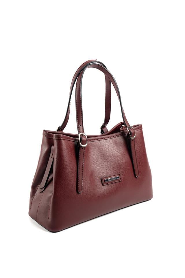Silver Polo SP1252 Kadın El Çantası Düz Bordo-Bordo