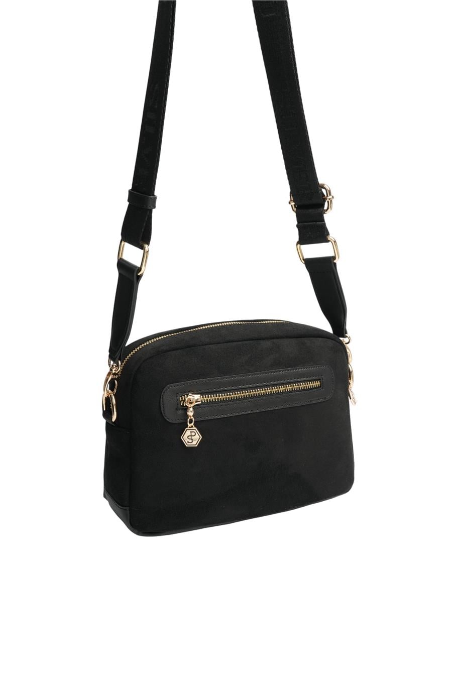 Silver & Polo SP1201 Kadın Çapraz Çanta Süet Siyah-Siyah