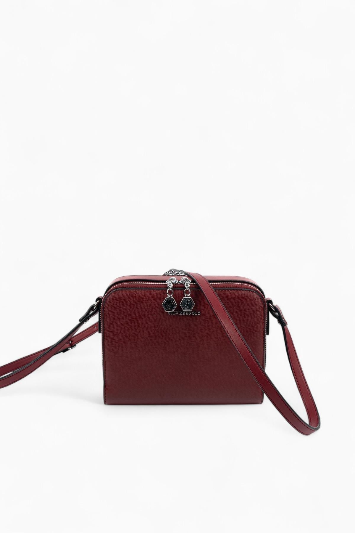 Silver Polo Bordo - Bordo Düz Kadın Çapraz Çanta SP888