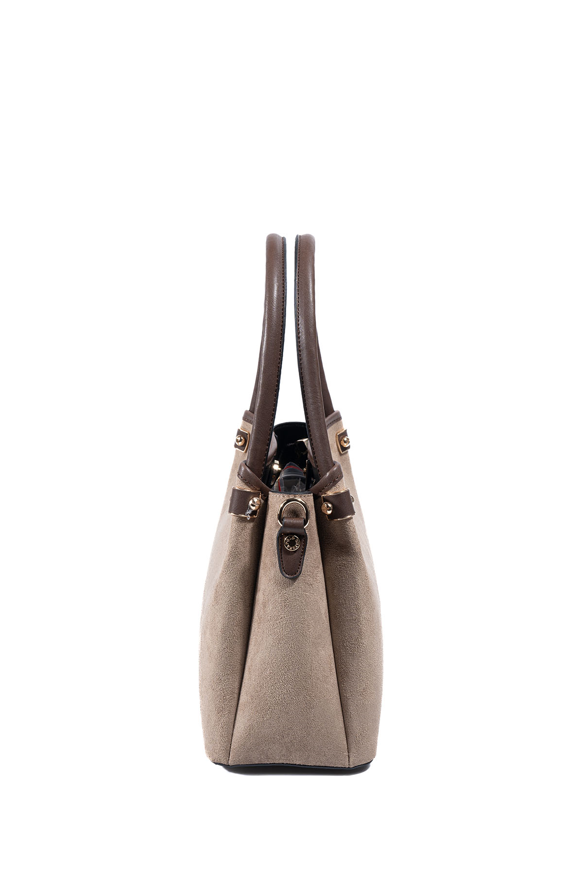 Silver & Polo SP1254 Kadın El Çantası Süet Vizon-Kahve