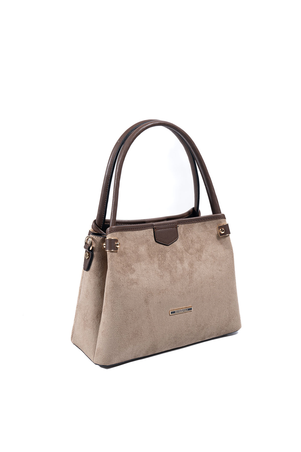 Silver & Polo SP1254 Kadın El Çantası Süet Vizon-Kahve